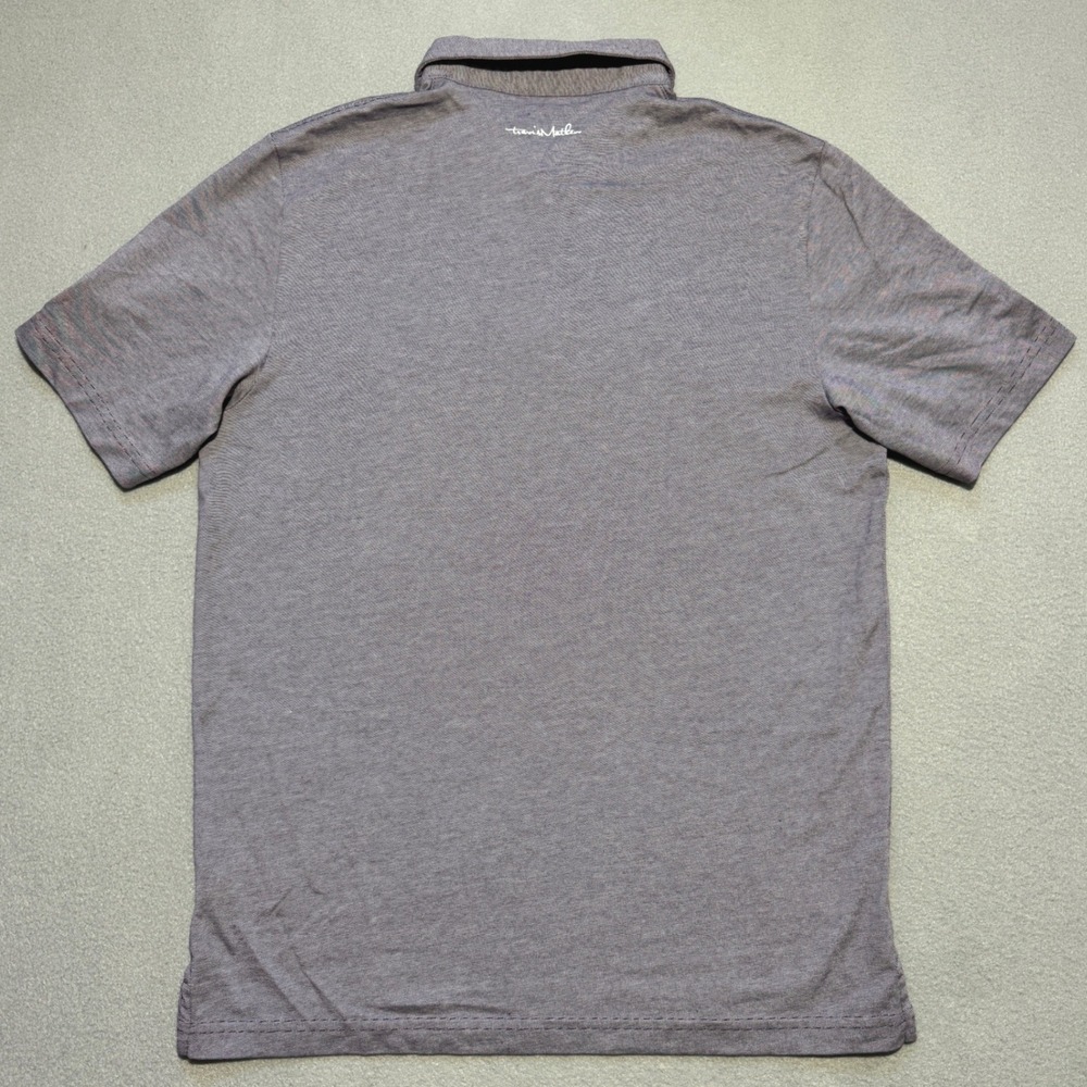 TRAVIS MATHEW Polo Shirt Men M Micro Stripe Gray Pima Cotton Blend Golf LuLu CC - Picture 5 of 13